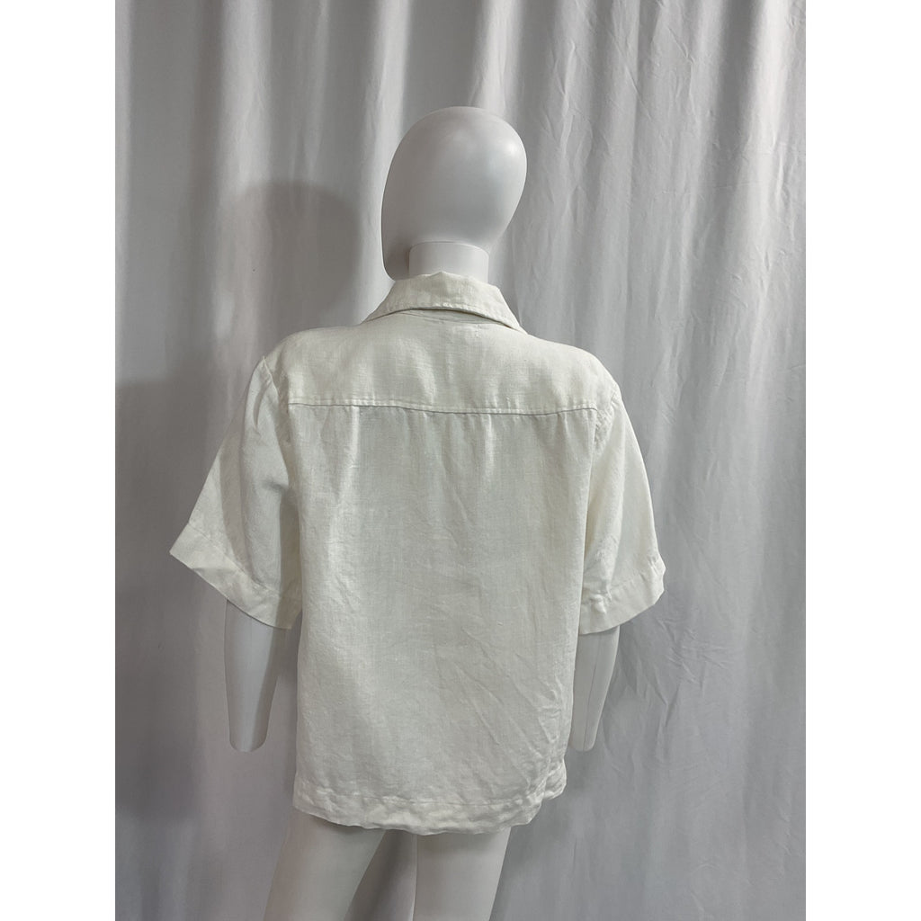 Mikoh 'Busan' White Linen Button Up Blouse Size S