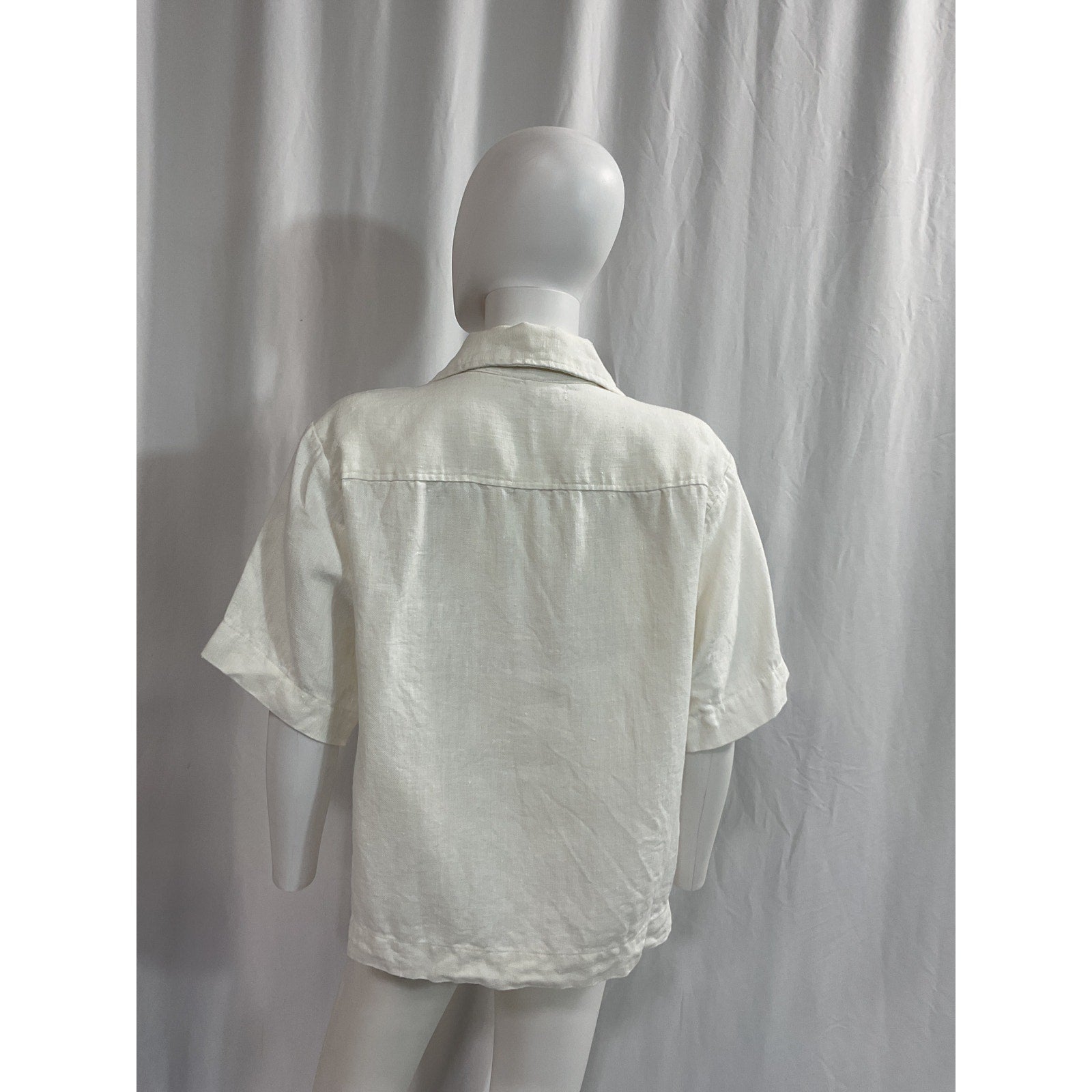 Mikoh 'Busan' White Linen Button Up Blouse Size S