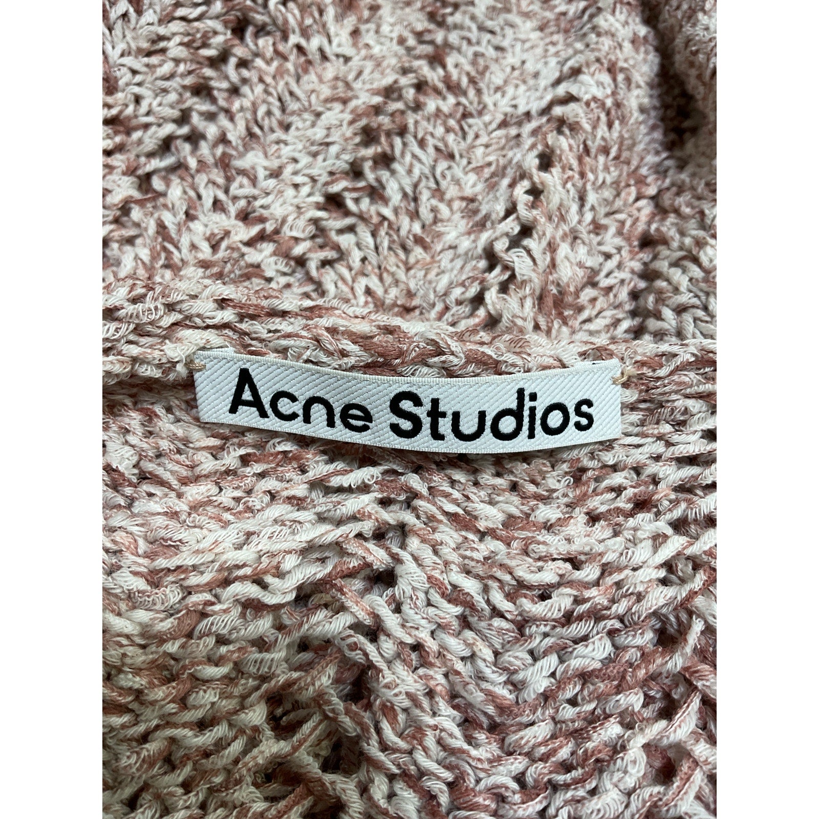 Acne Studios Pink Cotton Cropped Lace Sweater Size M