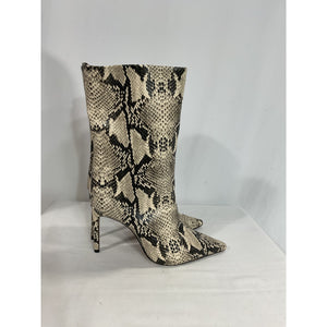 Schutz 'Mary' Black Snake Print Leather Stiletto Heel Size 7