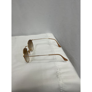 Ray-Ban Round Tan Metal Sunglasses