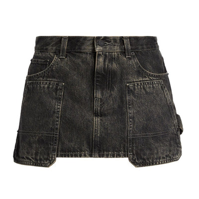 Helmut Lang Carpenter Black Denim Skirt Size 26