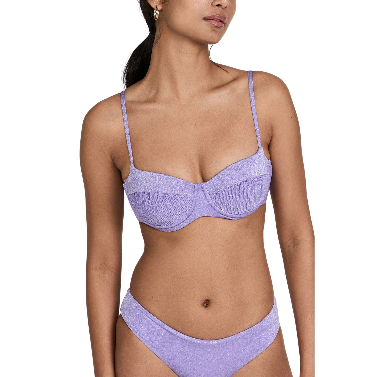 L*Space 'Marley' Purple Nylon Top Size S
