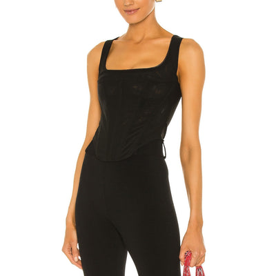 Miaou 'Campbell' Black Semi Sheer Corset Size XS