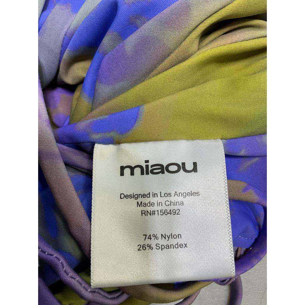 Miaou 'Paloma' Blue Nylon Elsesser V Corset Top Size XS