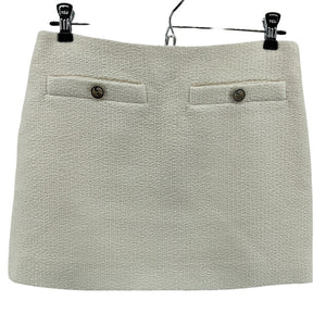 Gucci Textured Off White Boucle Tweed Mini Skirt Size 40 IT