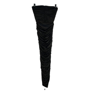 Alex Perry Ruched Strapless Black Parton Dress Size Us 4 / UK 8