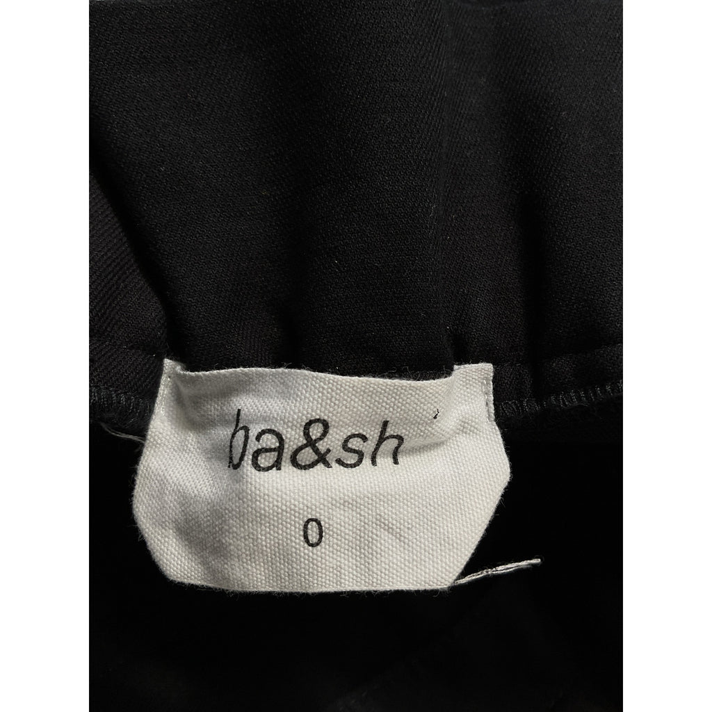 Ba&Sh 'Walter' Black Belted Zip-Detailed Stretch-Cotton Twill Mini Skirt Size XS
