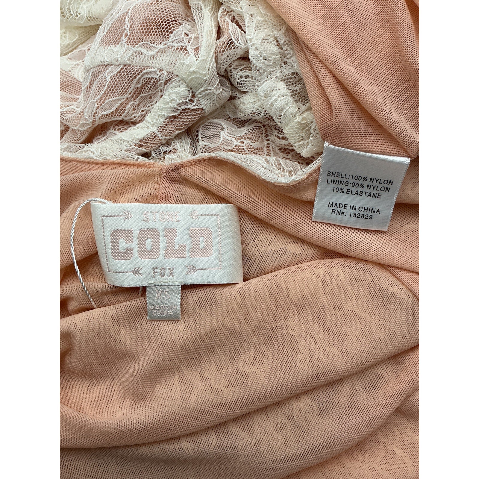 Stone Cold Fox 'Luna' Cream Nylon Gown Size XS