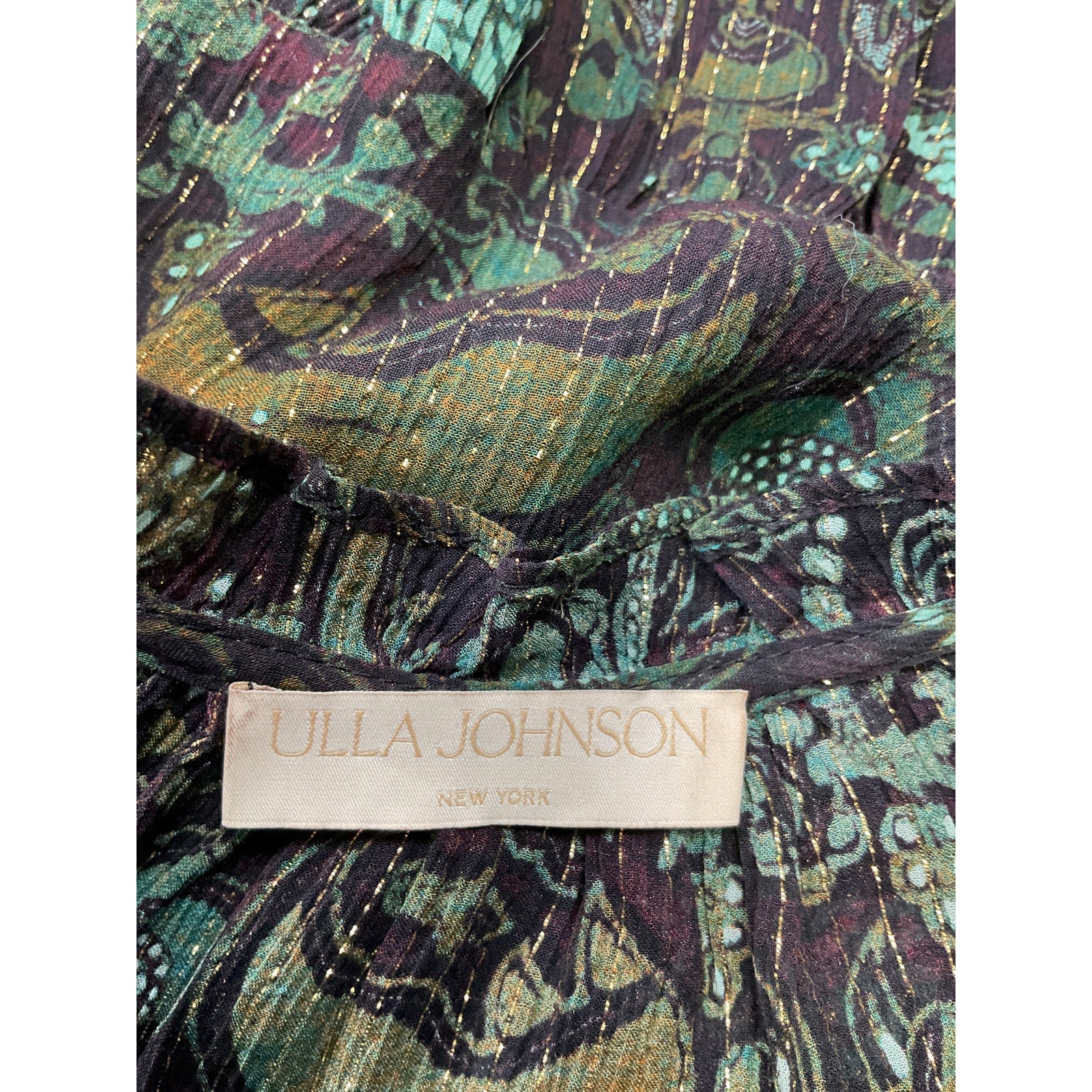 Ulla Johnson 'Ada' Green Shirred Mini Dress Size 4