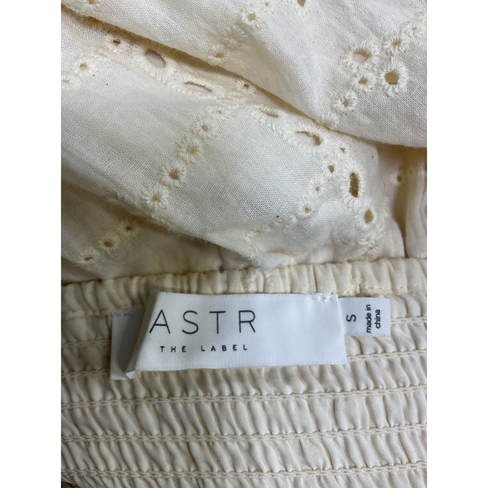 Astr The Label 'Baldwin' Cream Cotton Dress Size S