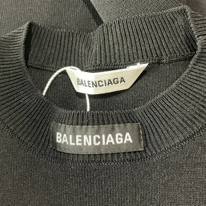 Balenciaga Minimalist Black Crewneck Top Size S
