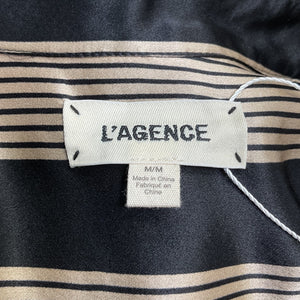 L'agence Striped Black Tyler Button Up Shirt Size M