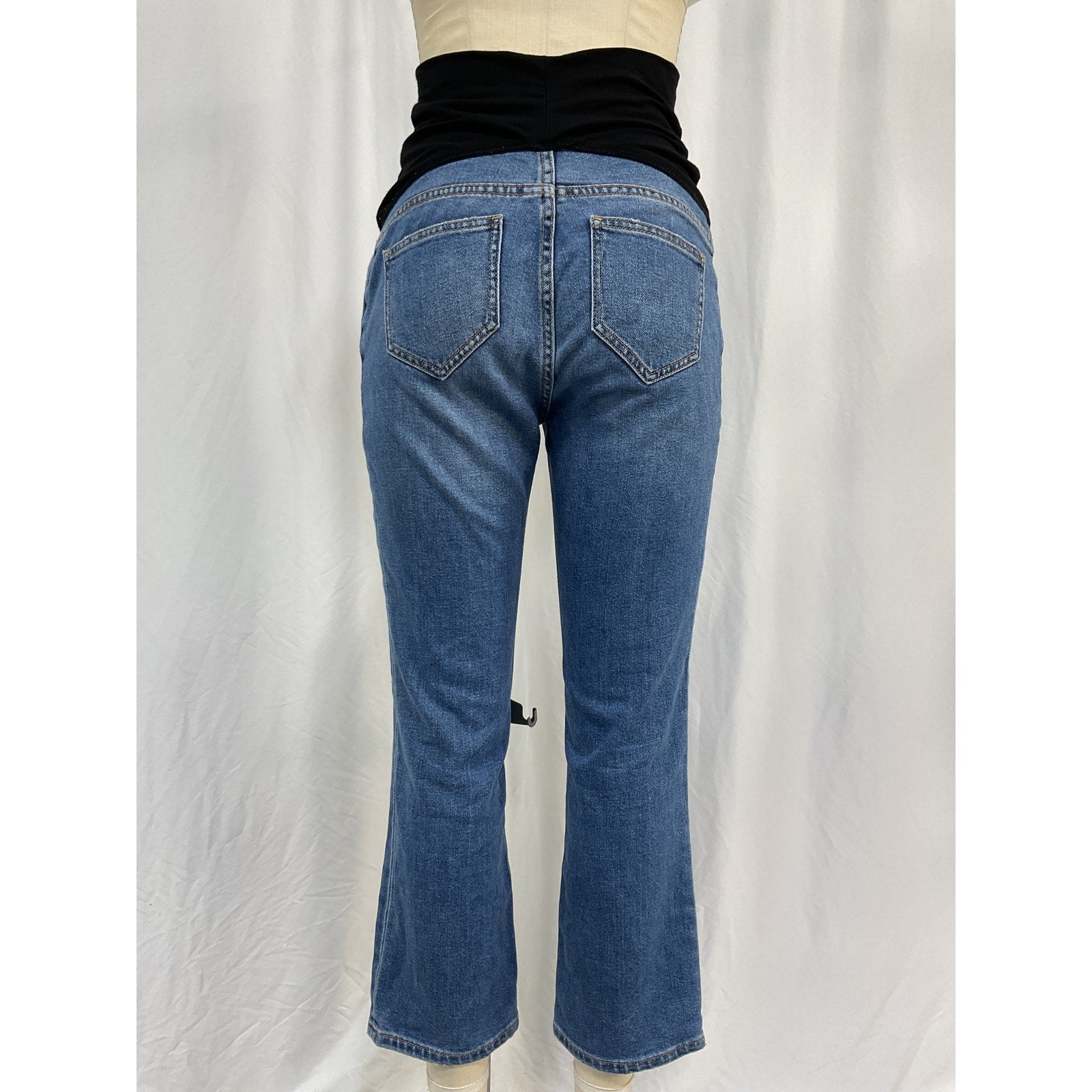 Hatch The Over The Bump Blue Cotton Straight Maternity Denim Jeans Size 26