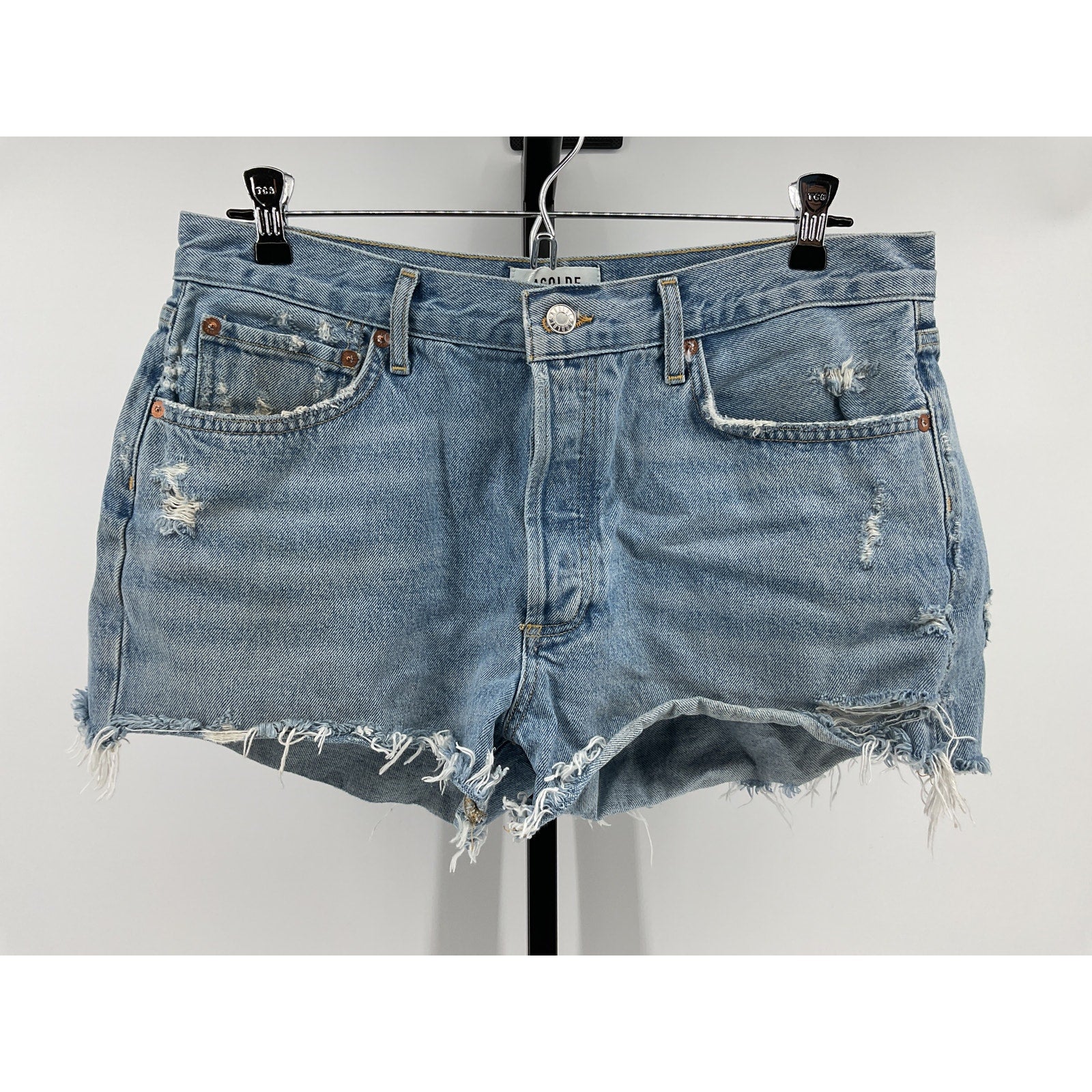 Agolde Parker Blue Cotton Vintage Cut Off Short Size 30