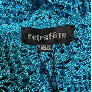 Retrofête Sequined Blue Atoll Mira Dress Size XS / S NWT