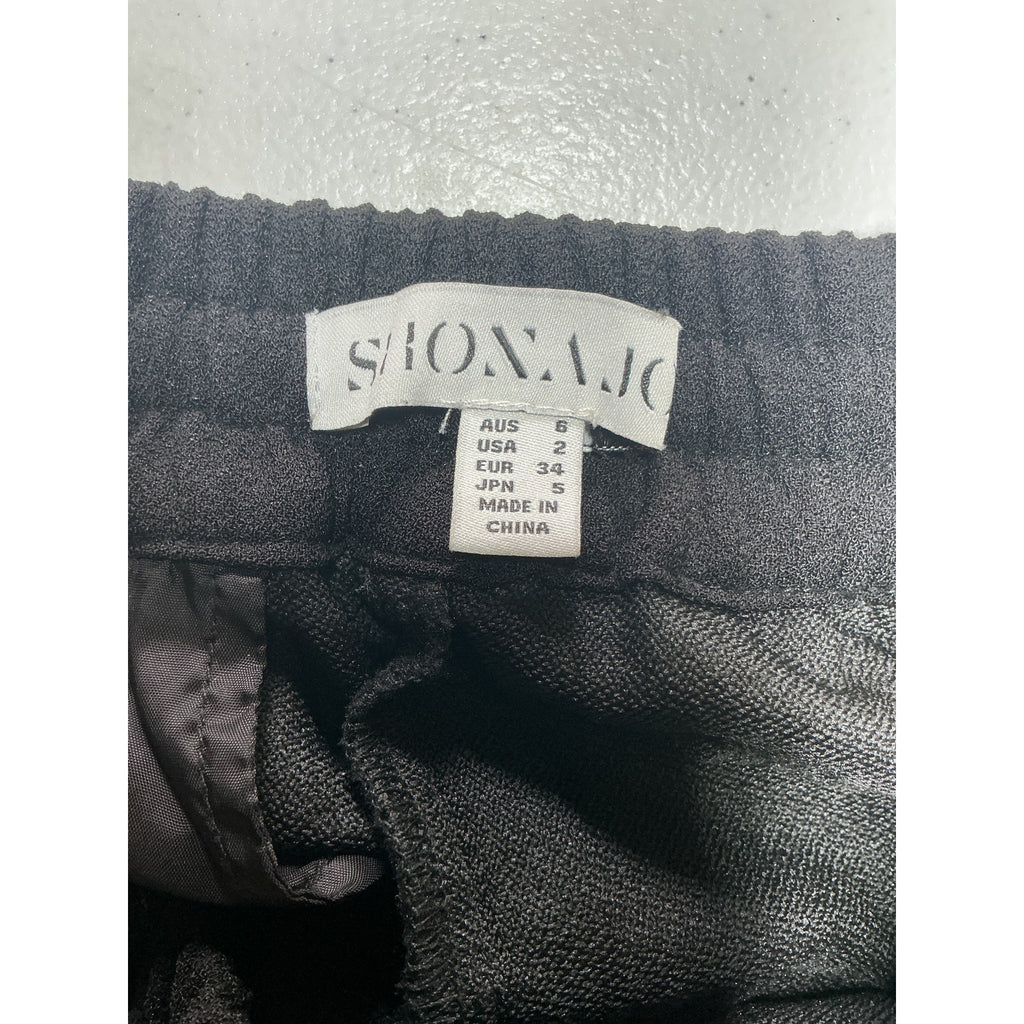 Shona Joy 'Amura' Black Polyester Relaxed Pant Size 2