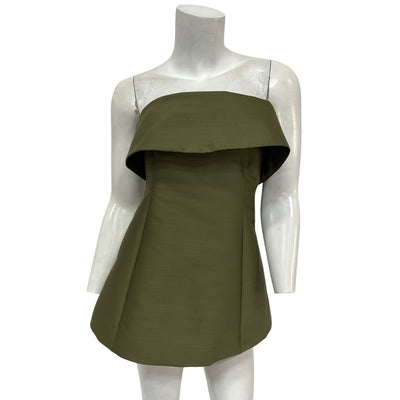 Toteme Sateen Green Bandeau Top Size 34 / US 2