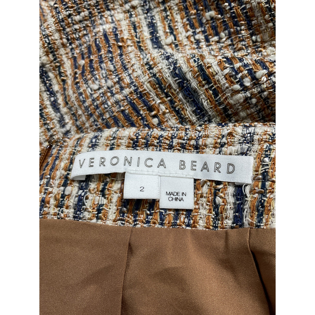 Veronica Beard 'Roman' Brown Checked Boucl�-Tweed Mini Skirt Size XS
