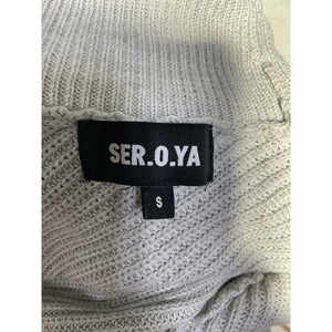 Retrofête Distressed Silver Fae Turtleneck Sweater Size S