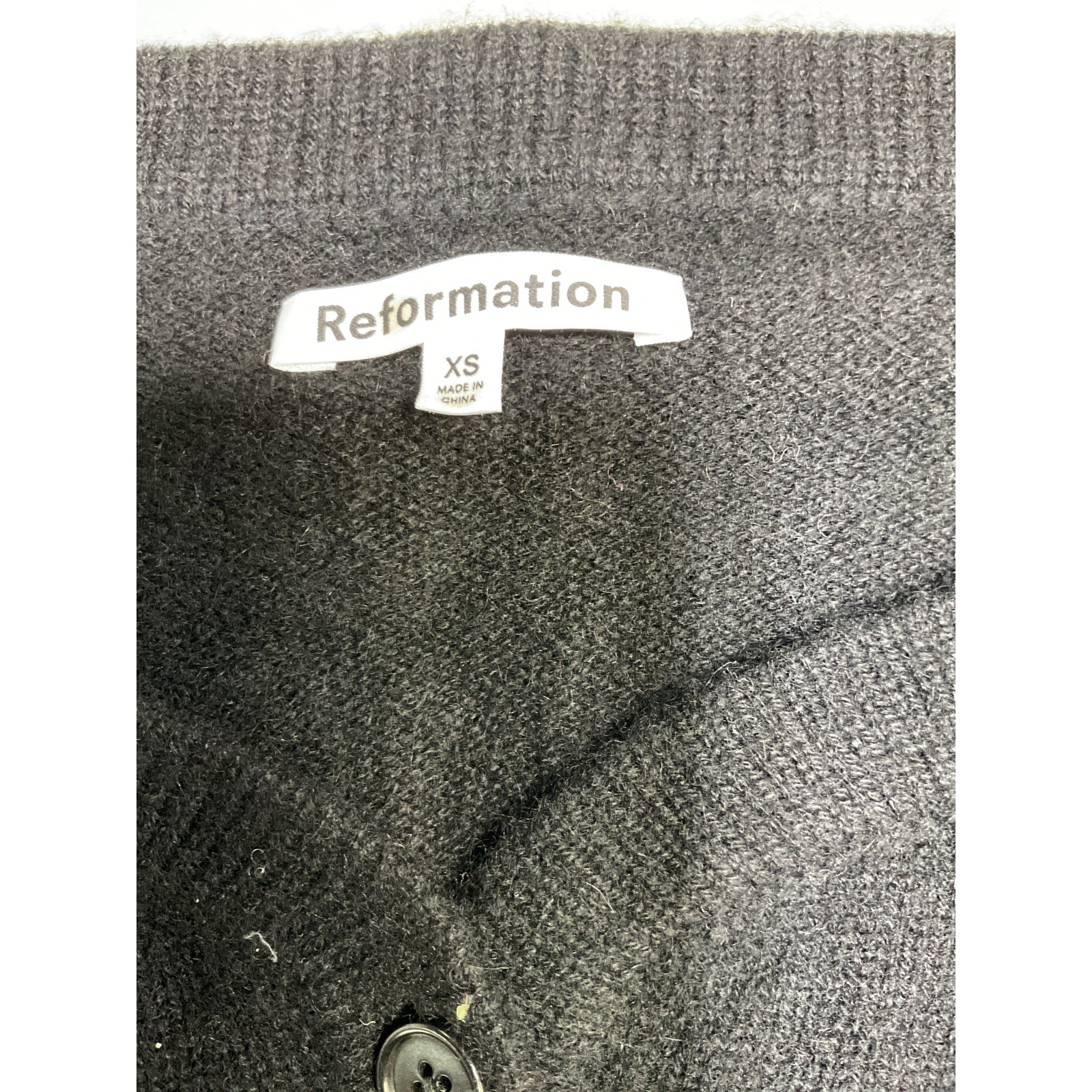 Reformation 'Millie' Black Cashmere Off The Shoulder Cardigan Size XS