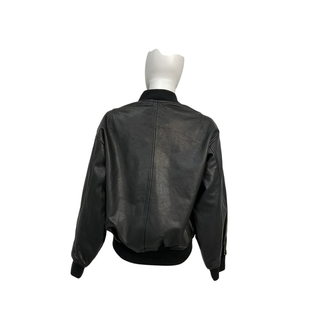 Allsaints 'Belle' Black Leather Bomber Jacket Size XS