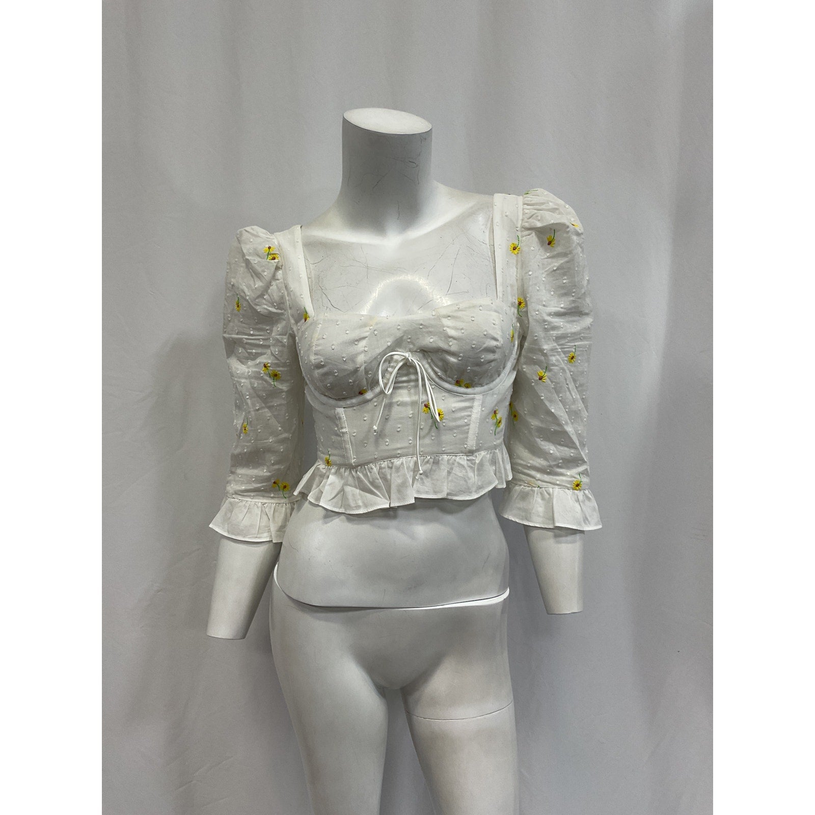 For Love & Lemons 'Abby' White Blouse Size XS