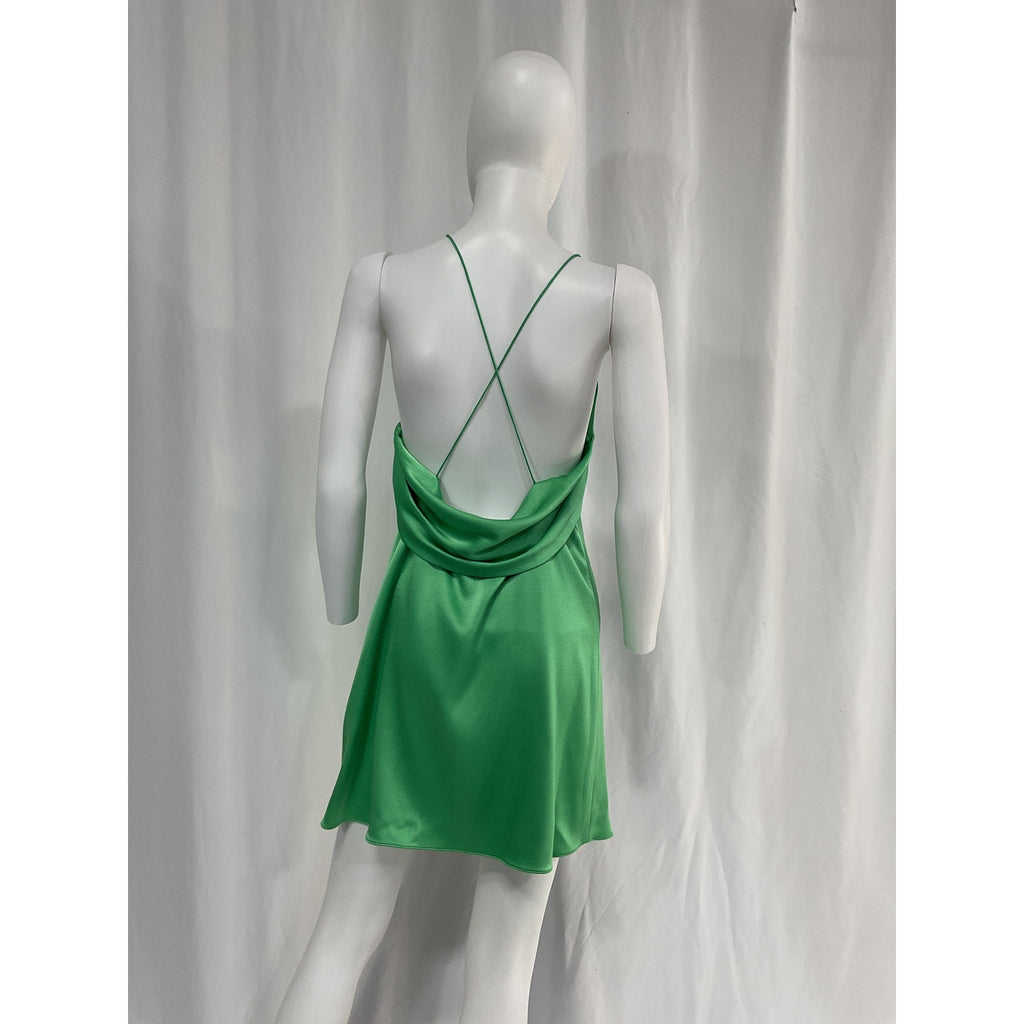 Alice + Olivia 'Scoop' Green Halterneck Mini Dress Size 4