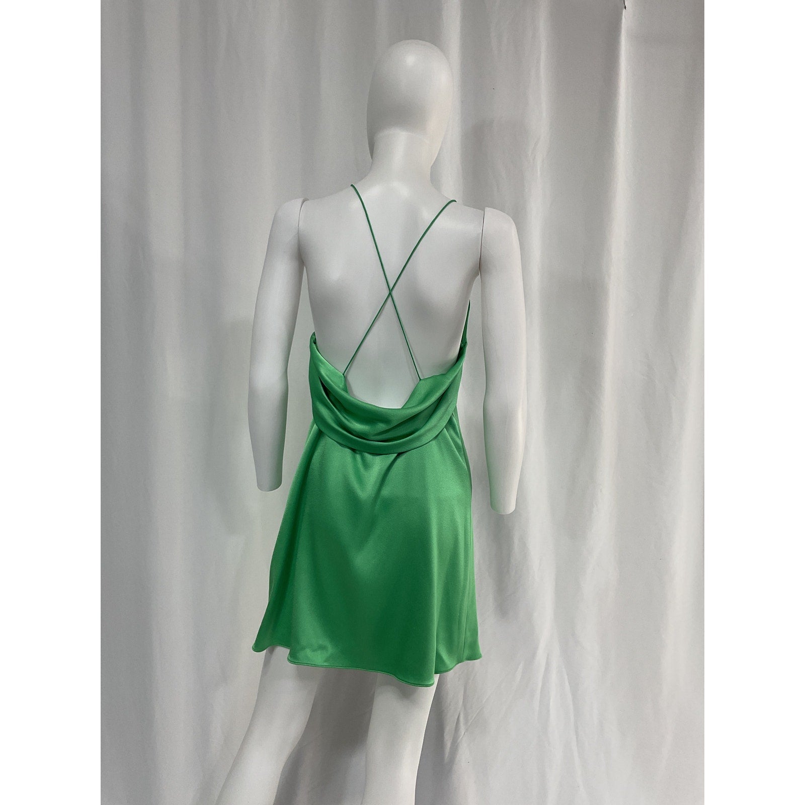 Alice + Olivia 'Scoop' Green Halterneck Mini Dress Size 4