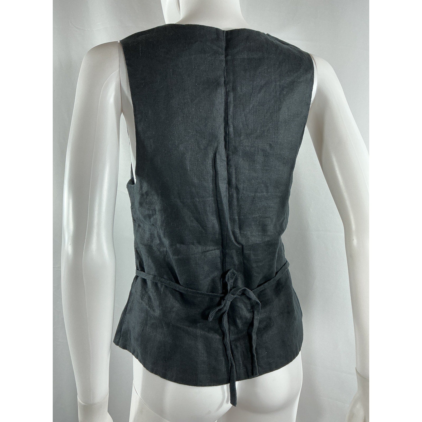 Faithfull The Brand 'Stanze' Black Linen Vest Size 6