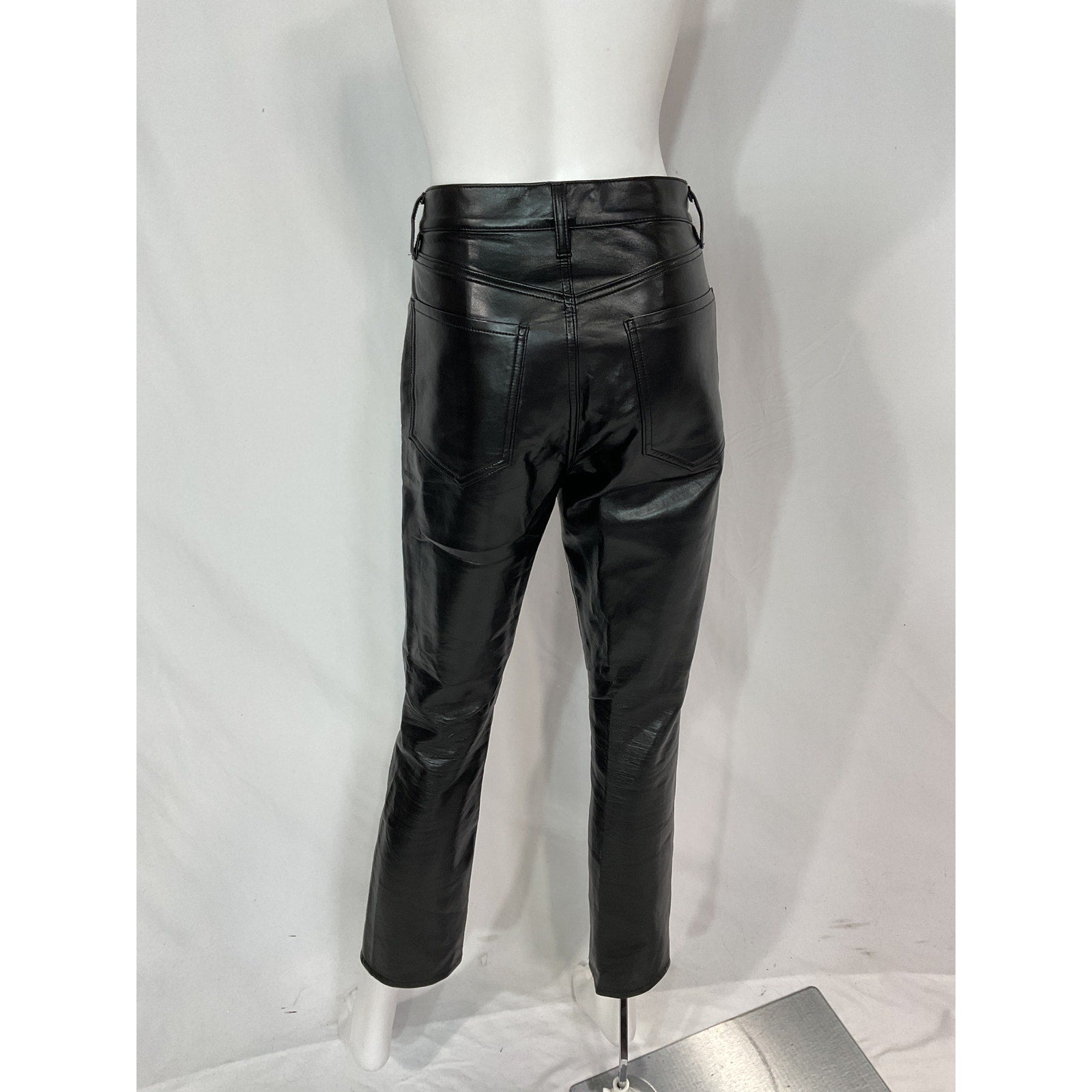 Agolde 'Recycled' Black Faux Leather Riley Long Pants Size 26