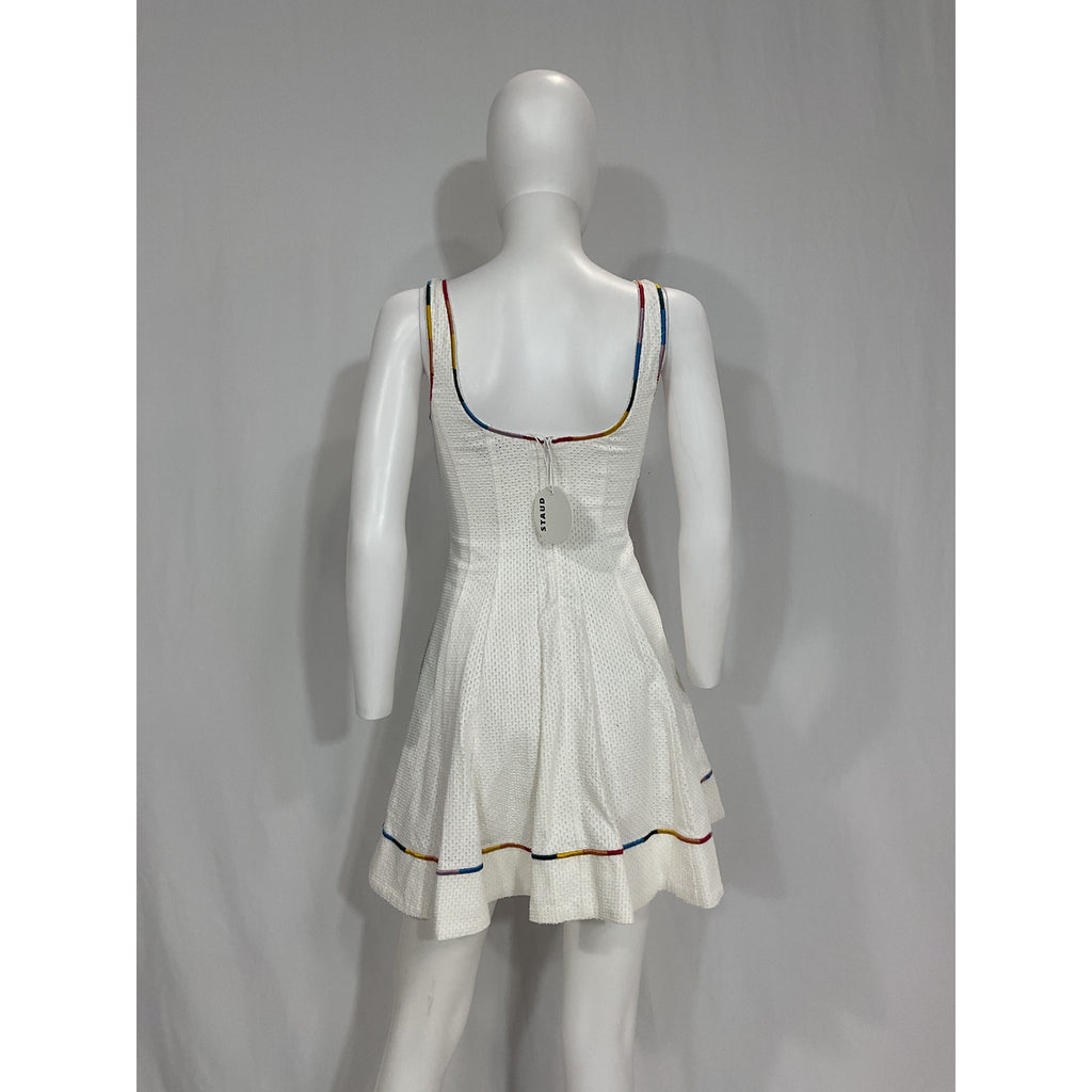 Staud Mini 'Wells' White Scoop Neck Dress Size 0 - NWT
