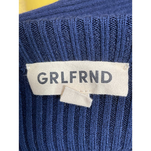 Grlfrnd 'Notin' Navy Rib Knit Tube Top Size XS