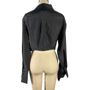 Gauge81 Draped Black Myoko Blouse Size S