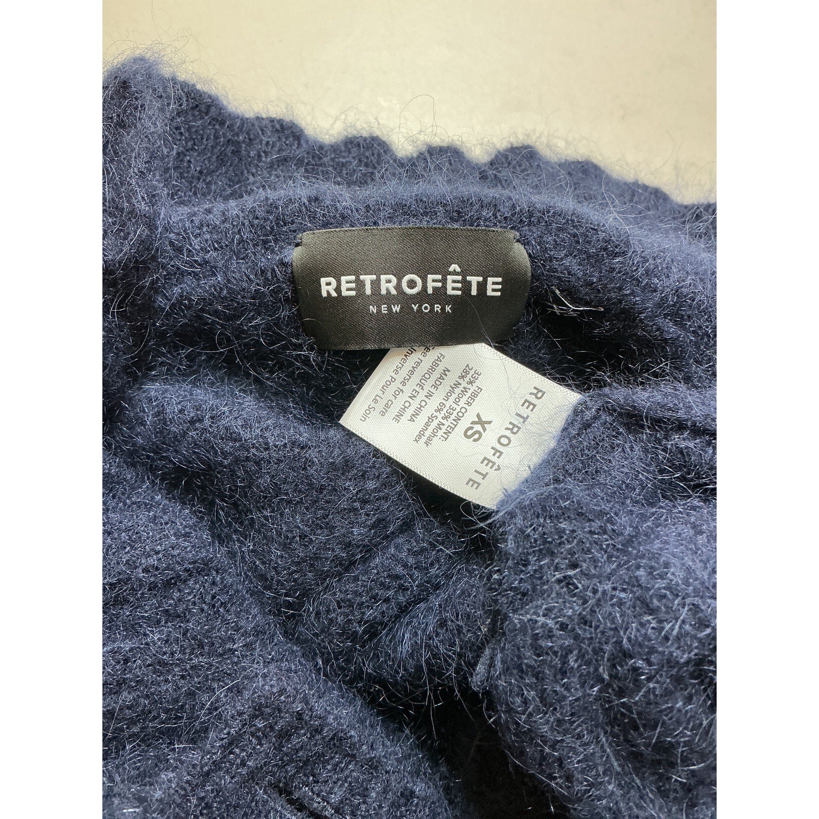 Retrofete 'Amalia' Navy Wool Sweater Size M