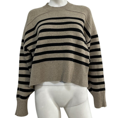 Rag & Bone Striped Beige Bridget Crewneck Sweater Size S