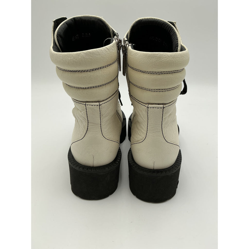 Aquatalia 'Alyssa' White Lace Up Boots Size 6.5