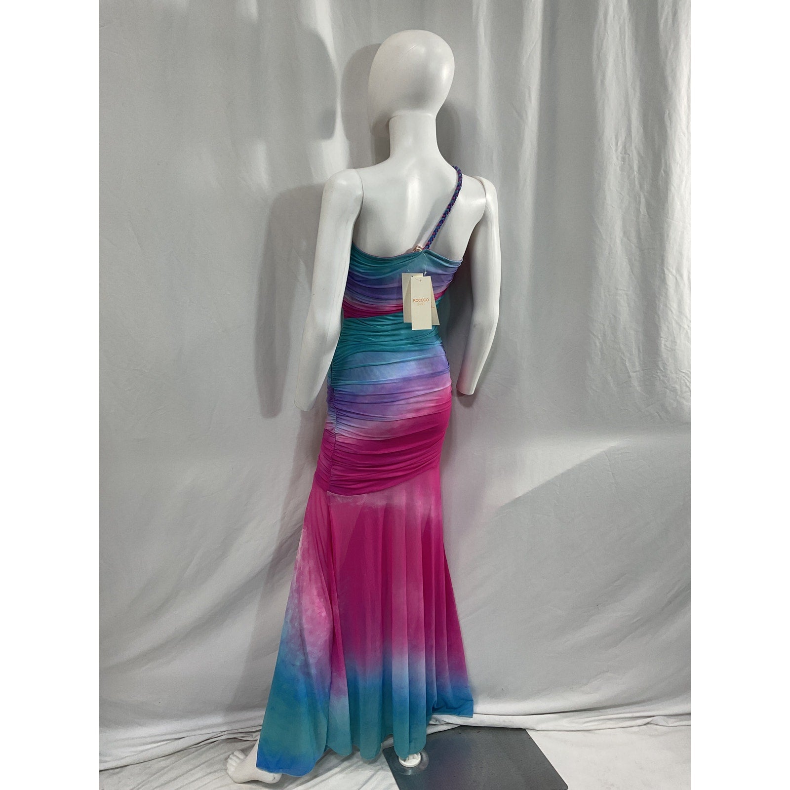 Rococo Sand 'Cloud' Pink One Shoulder Cut Out Maxi Dress Size XS - NWT
