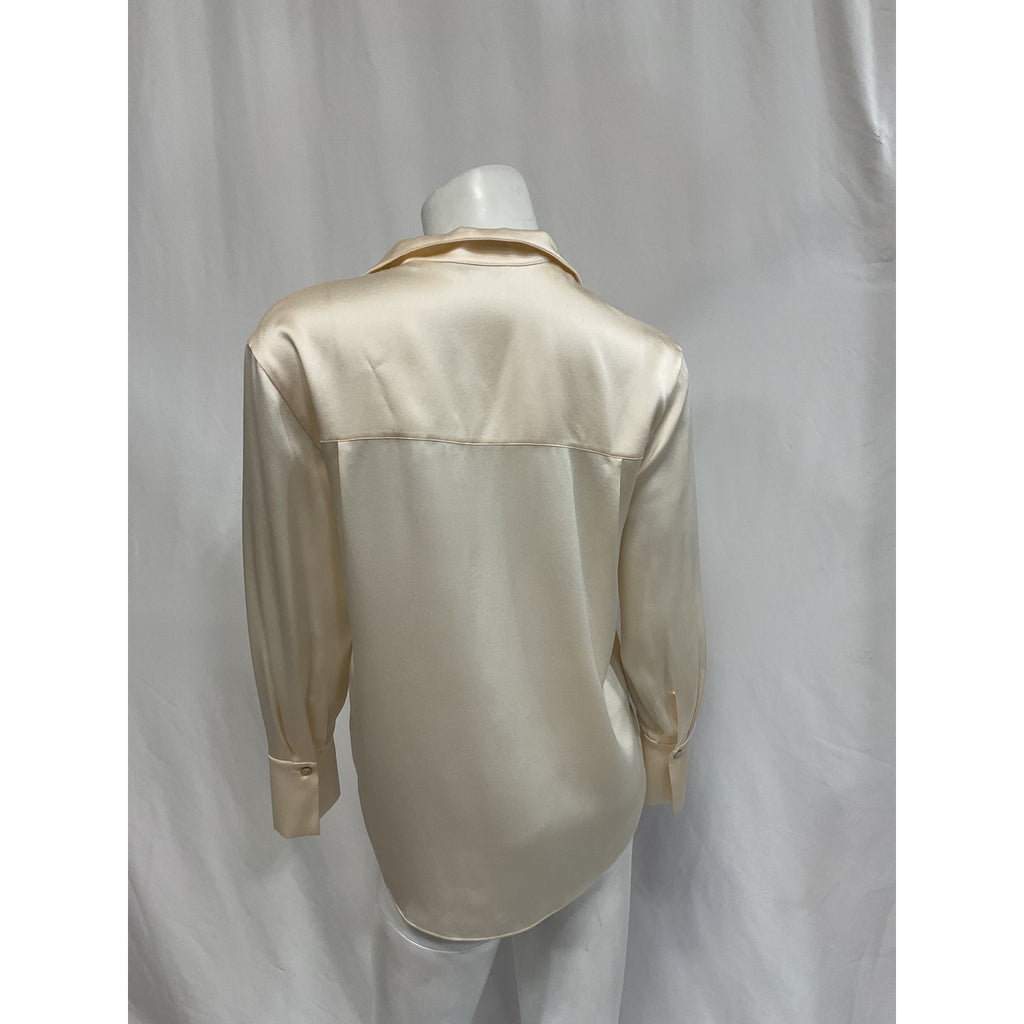 Vince 'Silk' Gold Long-Sleeve Blouse Size XXS