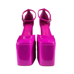 Valentino Patent Pink Disco Box Platform Heels Size 39.5 IT / US 9.5