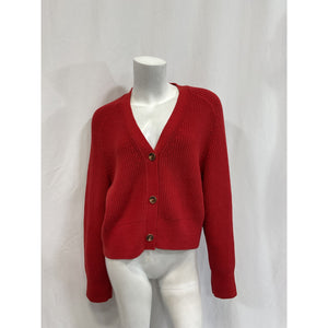 Reformation 'Jessa' Red Cotton Cardigan Size S