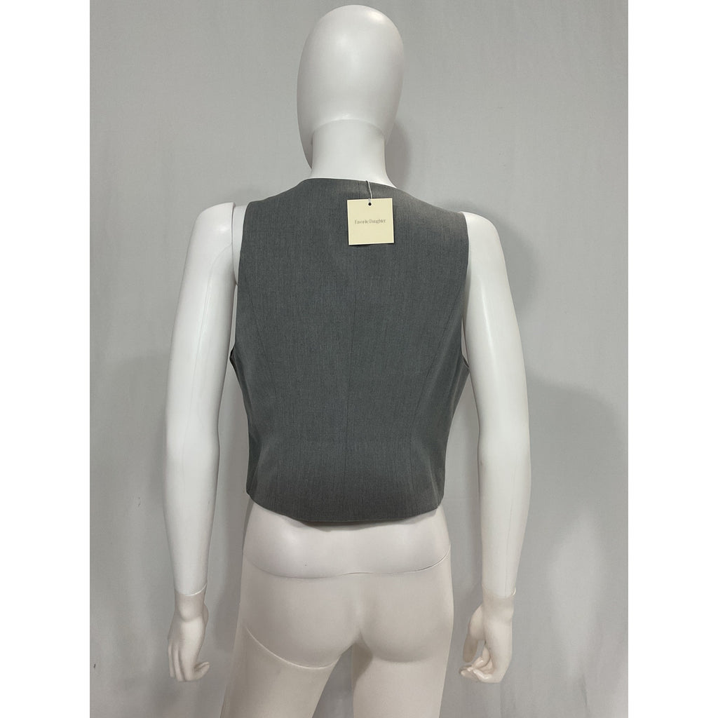 Favorite Daughter 'The Favorite' V Neck Gray Vest Size M - NWT