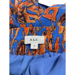 A.L.C. Vibrant Blue Sea Multi Lola Miniskirt Size 0