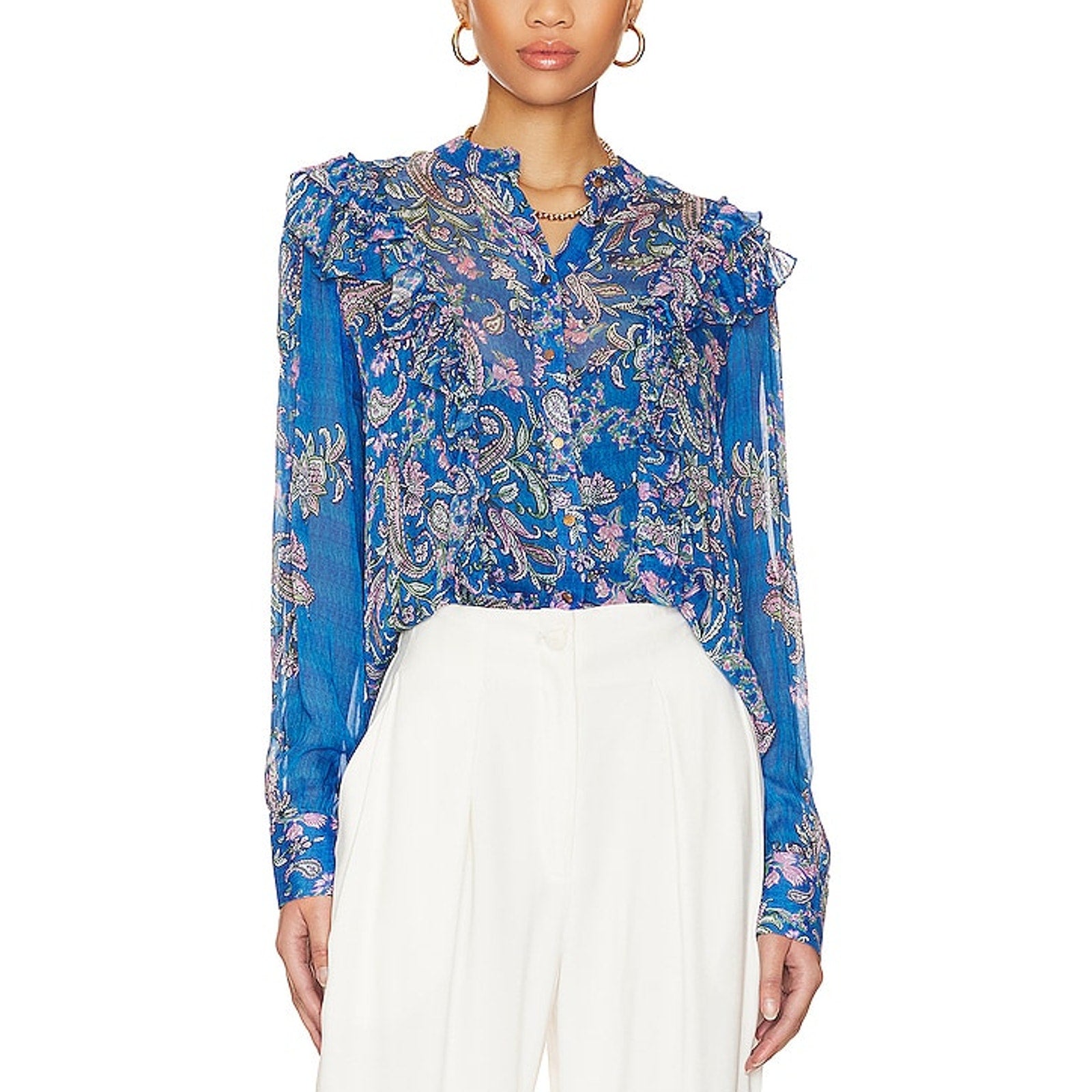 Hemant And Nandita 'Amyra' Blue Viscose Camisole Shirt Size XXS