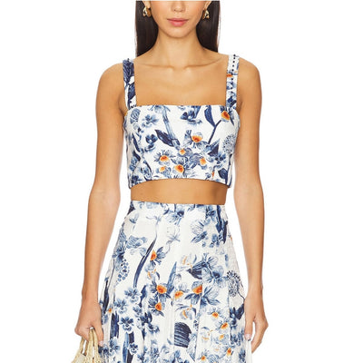 Agua Bendita Floral Blue Cacao Top Size M