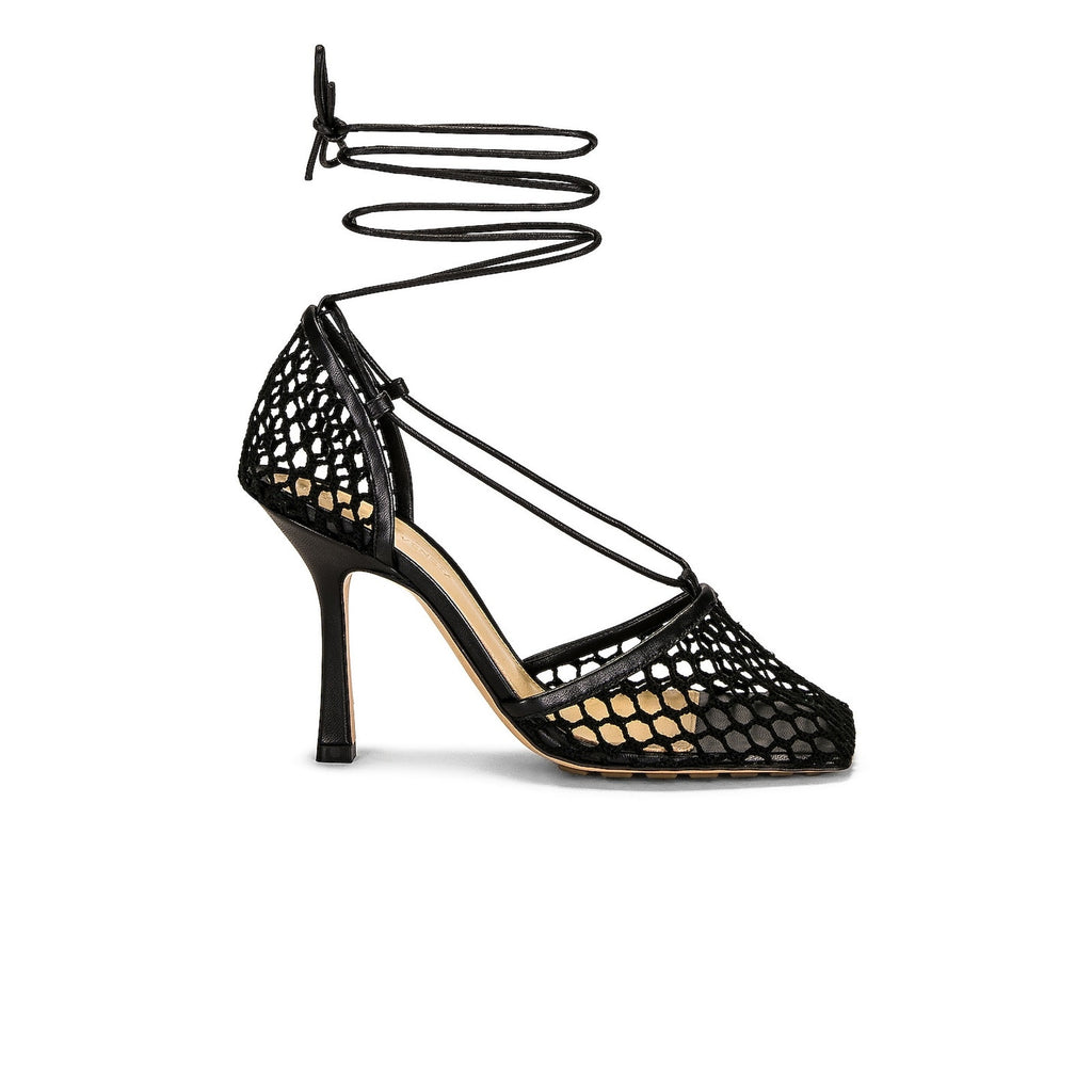 Bottega Veneta Black Leather Stretch Heels Size 8