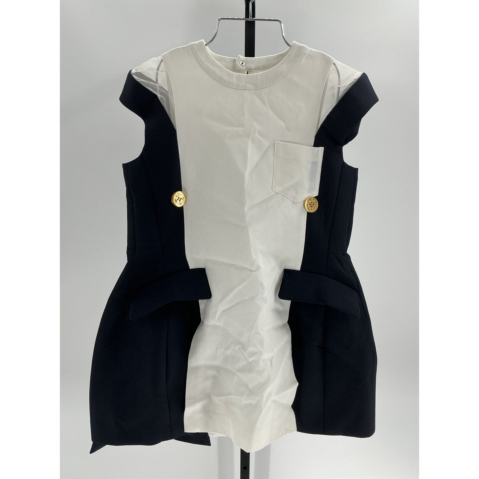 Sacai Double-Faced Off White Silk Top Size XS
