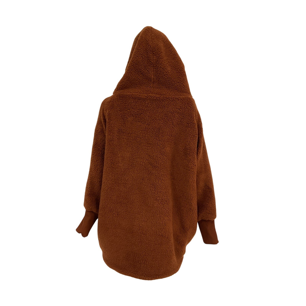 Hatch 'The Coco' Brown Polyester Coat Teddy Size OS