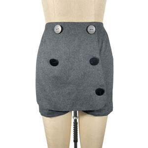Matthew Bruch Chic Charcoal Flannel Double Breasted Skort Size 2