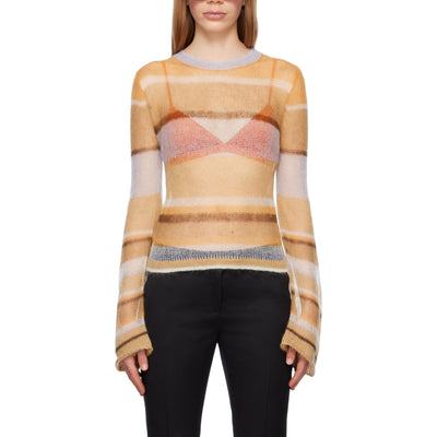 Acne Studios Yellow Mohair Striped Sweater Size XS